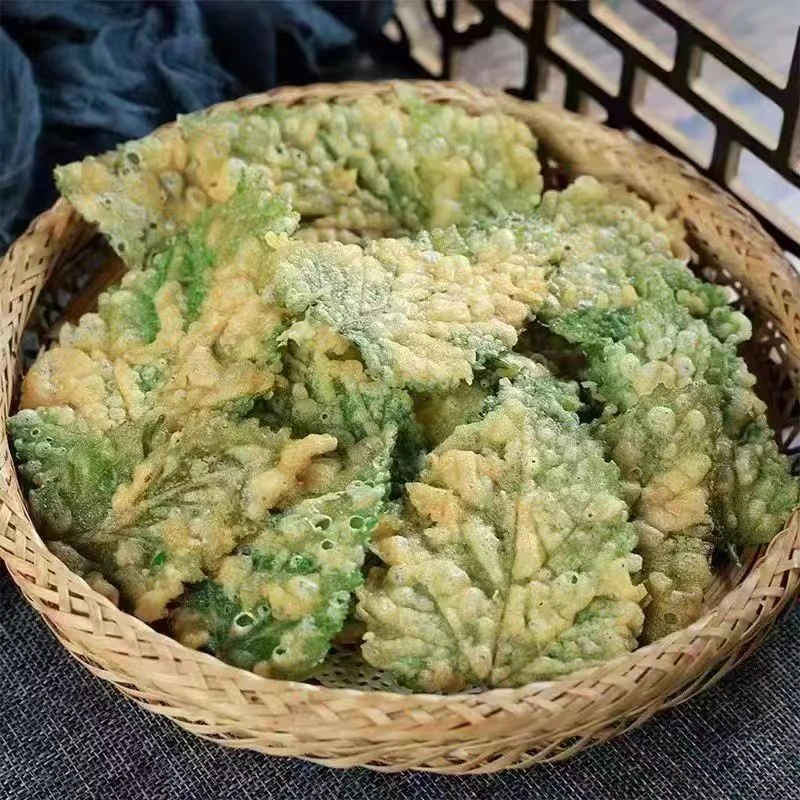 千味央厨香酥翠叶新鲜桑叶轻油炸零食小吃速食冷冻半成品酥脆营养