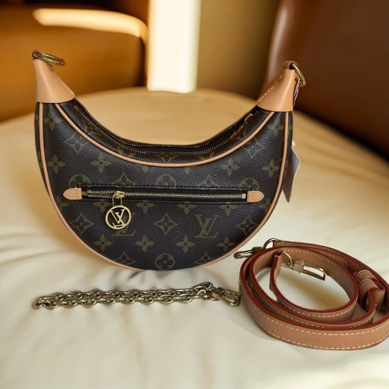 99新 LouisVuitton/路易威登 Lv月亮包 豌豆包 芯片款 单肩804456