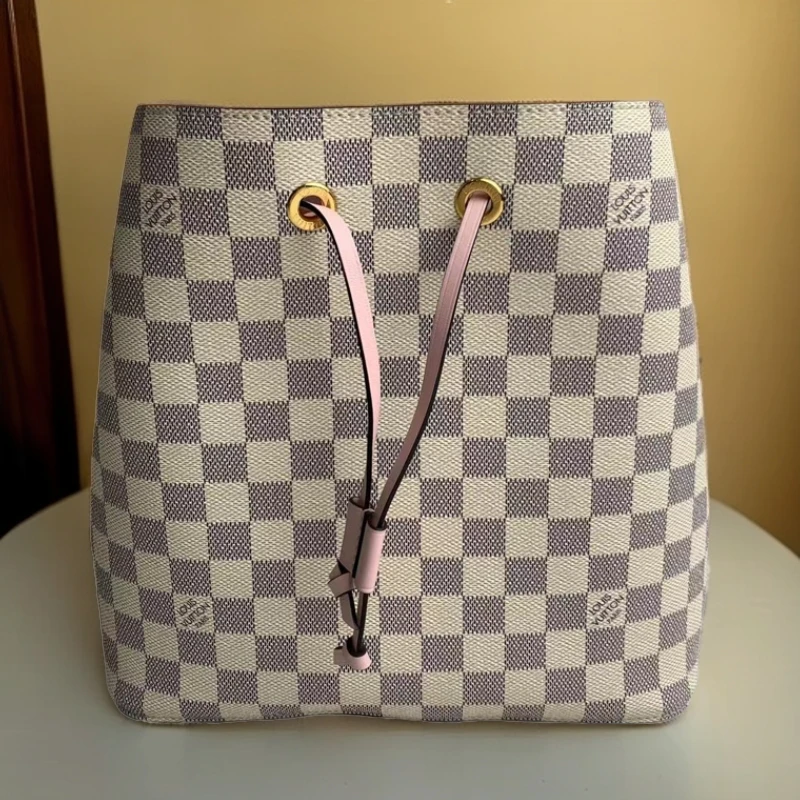 99新 LouisVuitton/路易威登 Lv 白棋盘格水桶 803549