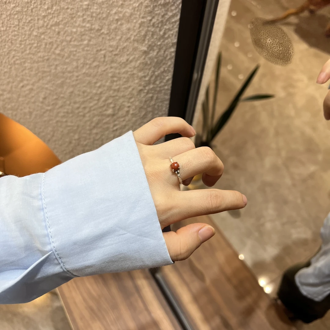 925银戒指 阿腾莎银饰 喜竹 925银ma nao 小众银戒指
