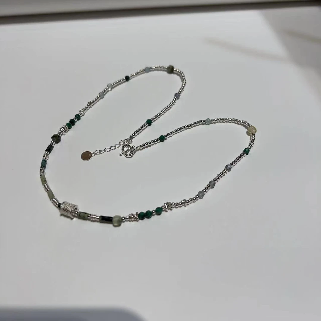 坠链均925银 阿腾莎银饰 时间的好运 手工项链 彩色百搭