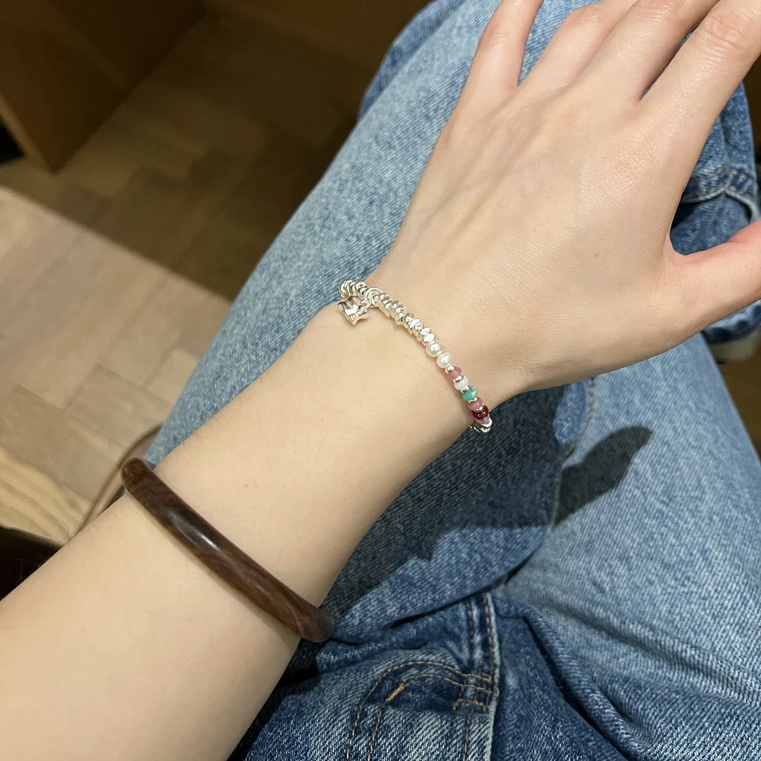 足银手链 手链 梨花香 999足银手链小众彩色精致