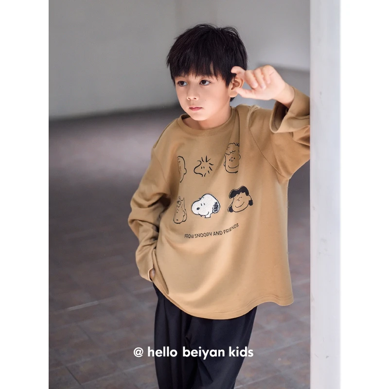 贝妍儿童睡衣秋季长袖柔软棉中大童家居服卡通可爱舒适宝宝套装