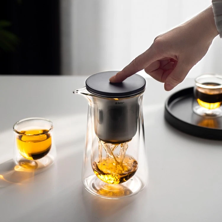 玻璃飘逸杯壶磁吸泡茶壶茶水分离泡茶杯办公室茶具泡茶神器