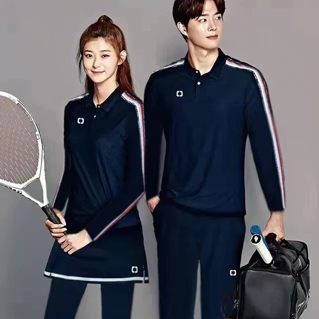 2023春夏新款羽毛球服长袖网球短袖男女款翻领文化polo衫乒乓球服