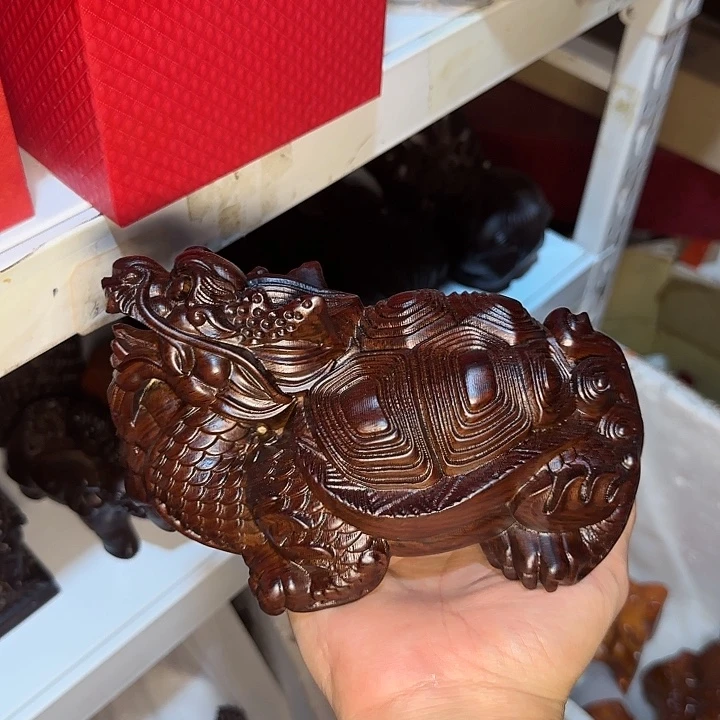 木黑檀木18开线龙龟一只