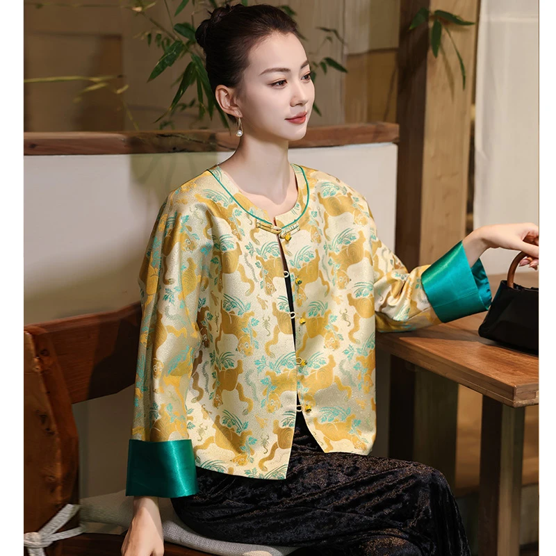 春秋长袖女士秋季民族风复古宽松中国风休闲中式秋冬新中式外套