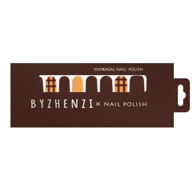 BYZHENZI STORE【小熊维尼】显白格子纯色跳指高级美甲贴纸甲油膜
