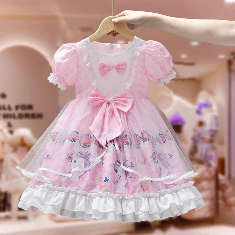 女童洛丽塔公主裙子儿童2024年新款连衣裙夏季宝宝女宝夏装表演裙