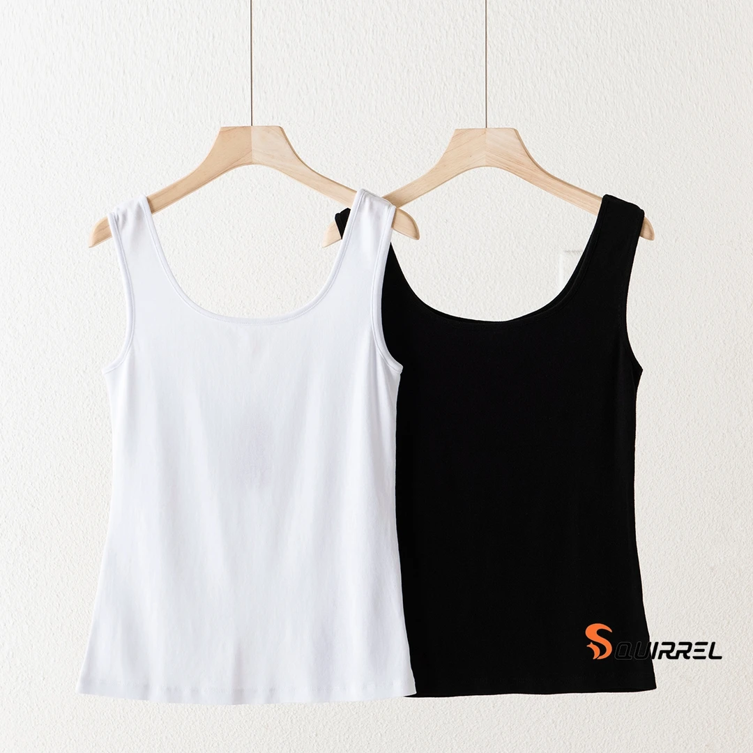 H24S06-134 2024新款女夏外穿方领小衫无袖U领打底背心