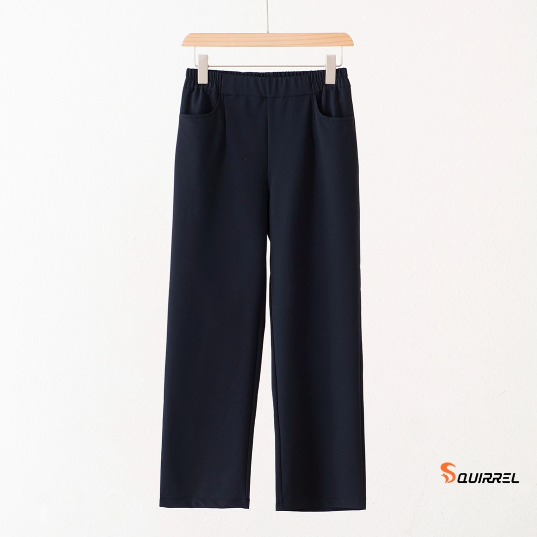 H24S10-151 2025年春季新款女士通勤休闲气质大码宽松中筒休闲裤