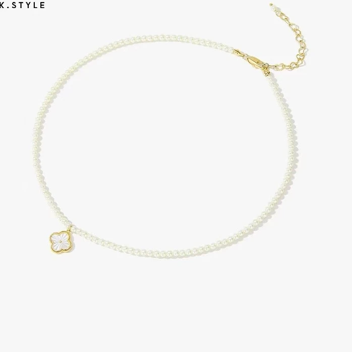 铜合金项链  四叶草项链女款2024锁骨链配饰轻奢颈链