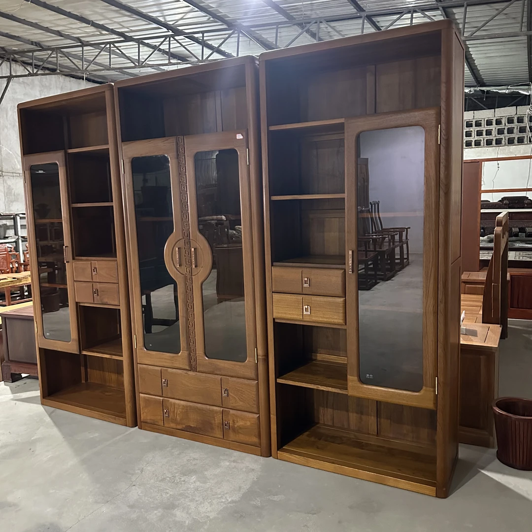 缅甸柚木三组合书柜264x200x40