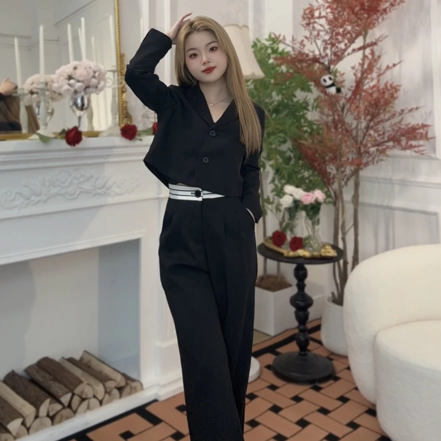 【007】140长袖西装秋季2024新款今年流行气质高级感两件套女