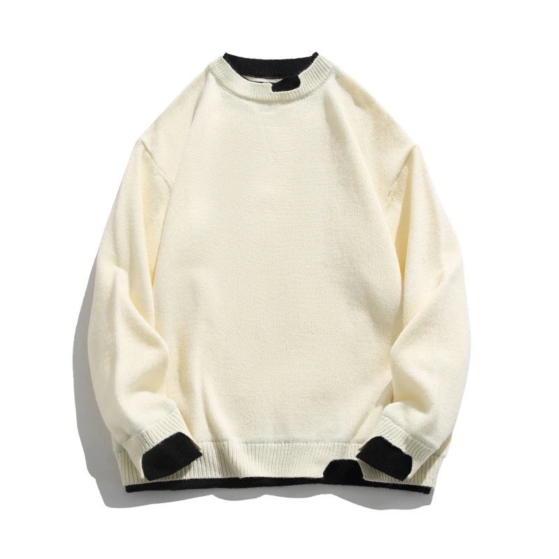 秋冬季小熊毛衣男加绒加厚圆领加大青少年学生大码针织衫慵懒毛衫