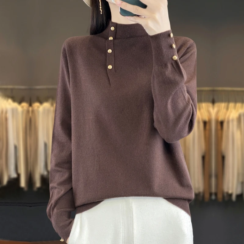 胖mm秋冬大码半高领宽松毛衣女2024新款洋气内搭可外穿针织打底衫