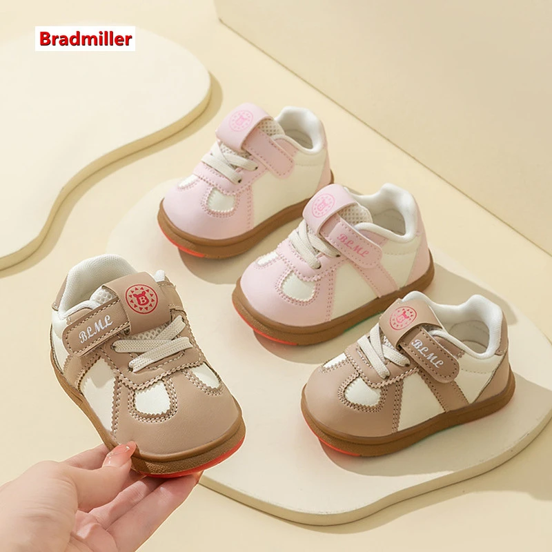 布拉米勒秋季新款儿童男宝鞋防滑婴儿鞋女学步鞋软底透气鞋子1-3