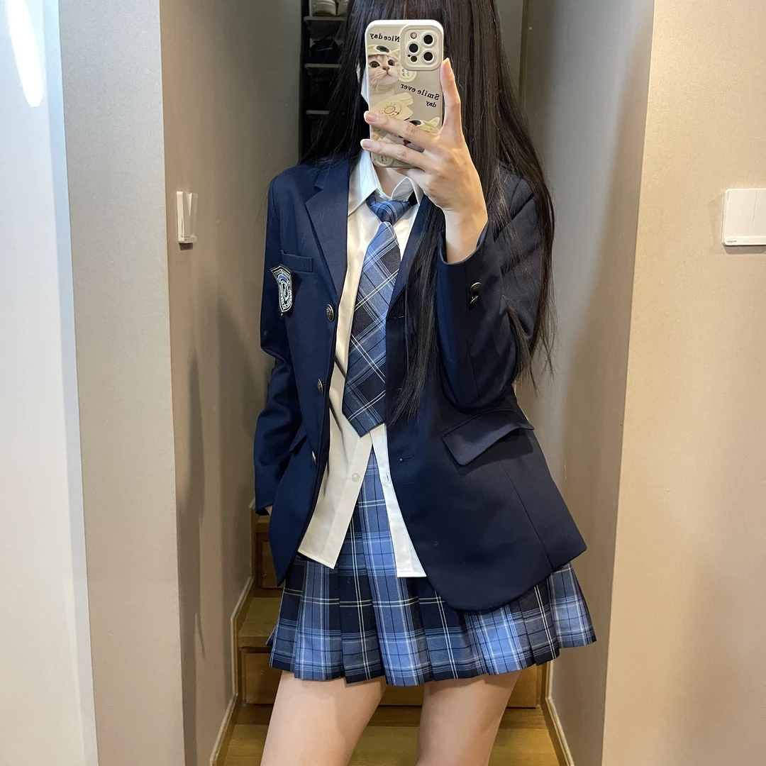 jk制服正品西装外套女秋冬季学院风黑色校供感小个子西服上衣女