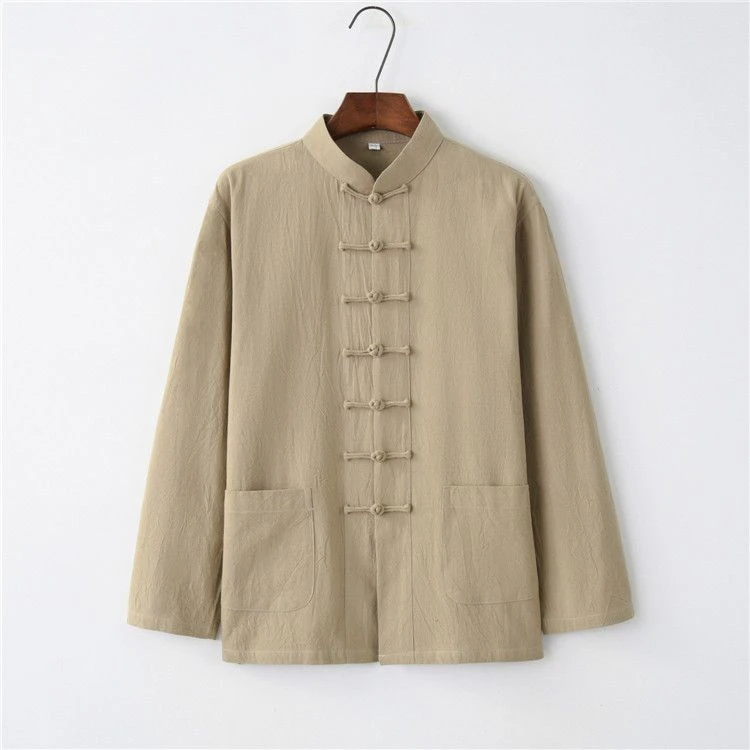 【小扬哥推荐】秋冬时尚唐装男长袖上衣中老年爸爸装中式太极服打
