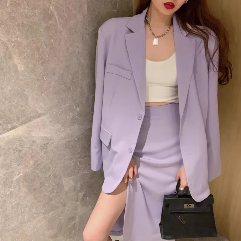 紫色高级感西装外套女2025秋冬新款时尚网红韩版宽松休闲西服上衣