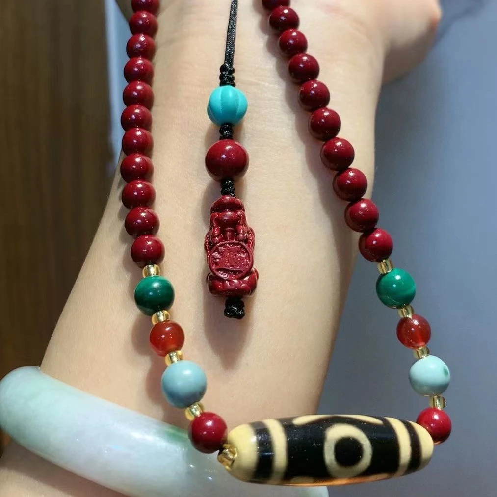 含辰砂工艺品紫金砂项链➕贵人珠