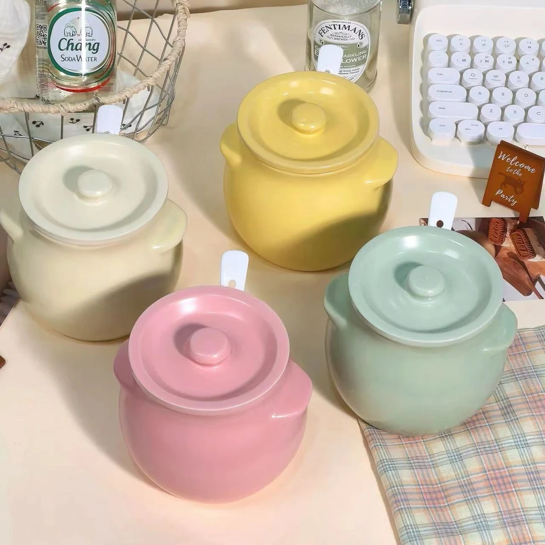 猪油罐调料罐家用陶瓷带盖大容量大号耐高温食品级加厚高级感