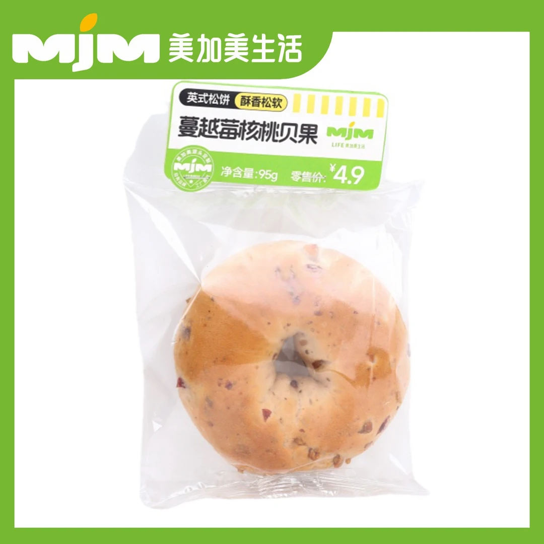 MjM蔓越莓核桃贝果95g