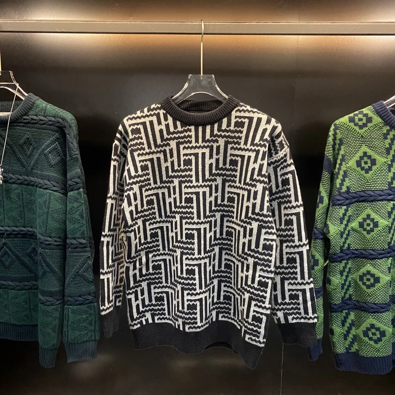 TASC新款菱格圆领套头毛衣