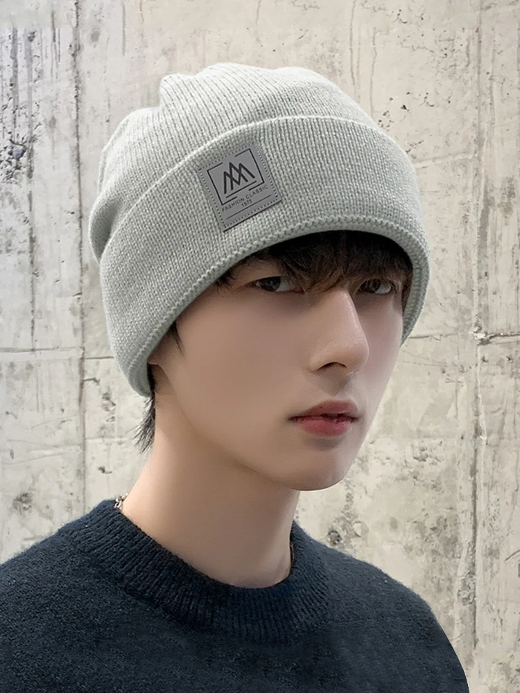 帽子男士秋冬季保暖毛线帽大头围针织帽潮牌棉帽加绒男款冬天冷帽