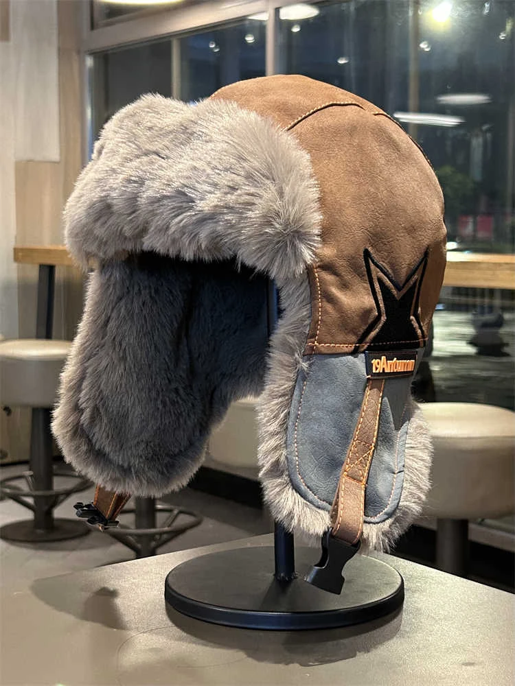 雷锋帽男女冬季加绒加厚保暖骑行护耳帽东北户外防风滑雪飞行员帽