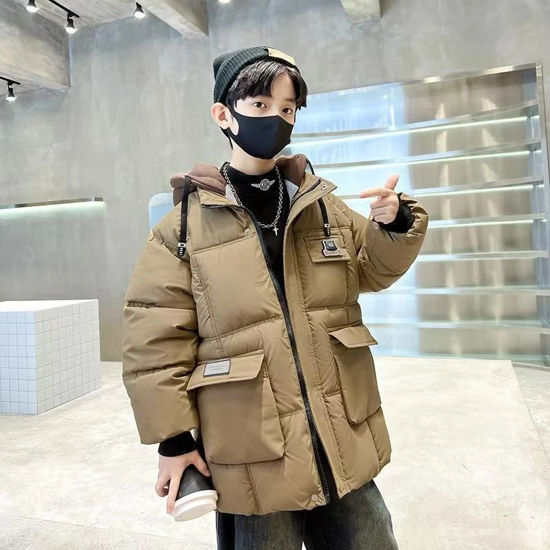 男童冬装棉服2025新款棉袄中大童加绒加厚冬季儿童外套棉衣韩版