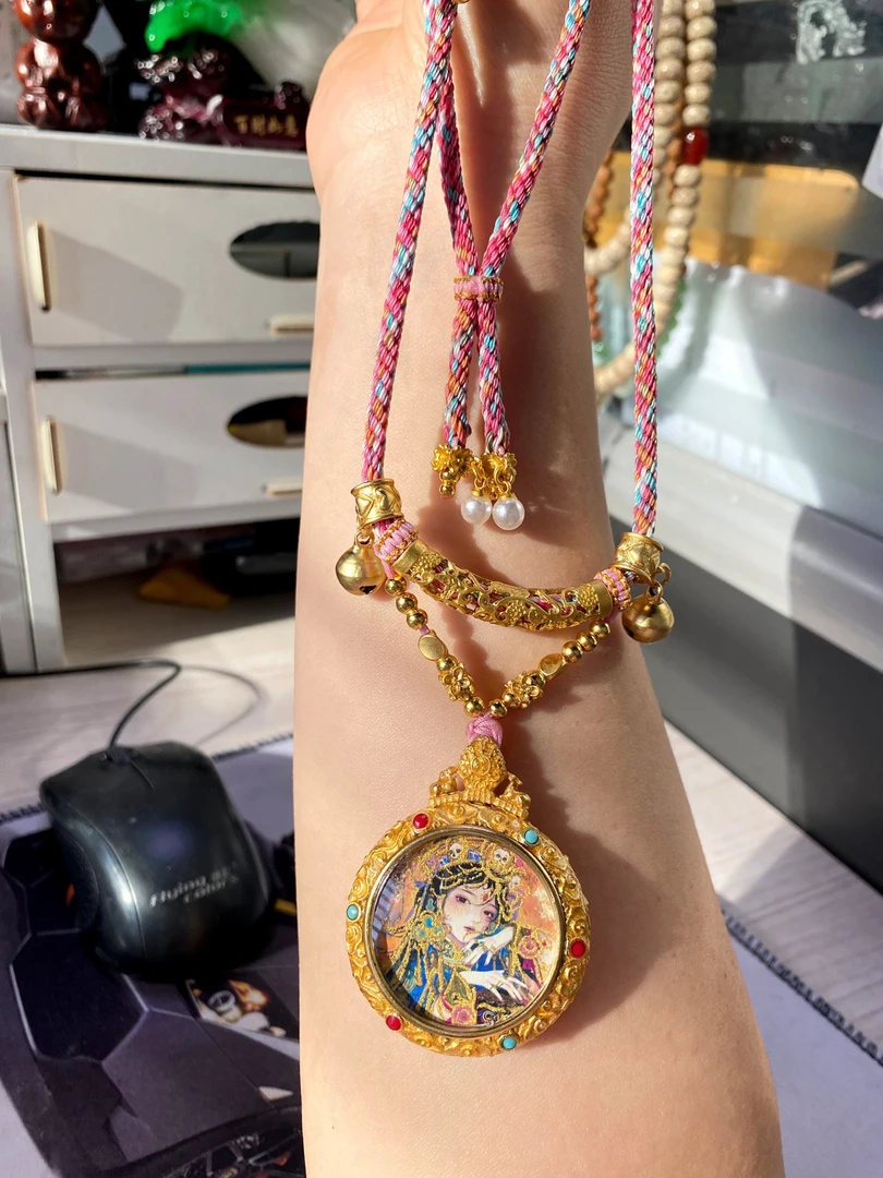 铁合金吊坠 挂绳藏式手搓棉绳高档项链绳链吊坠挂绳