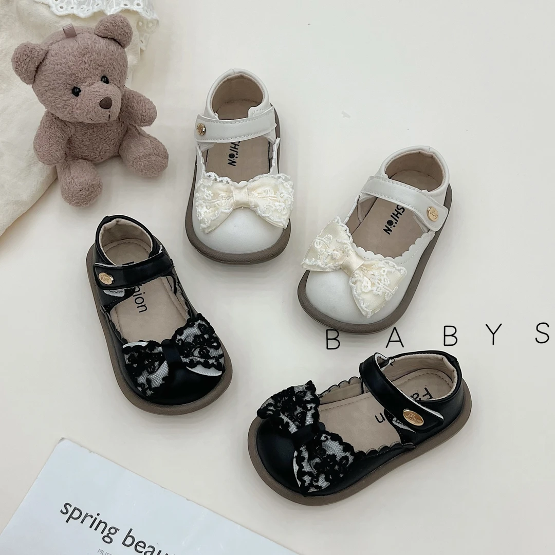 儿童甜美蝴蝶结公主鞋2024春秋新款女宝宝小皮鞋小宝宝单鞋BBX007