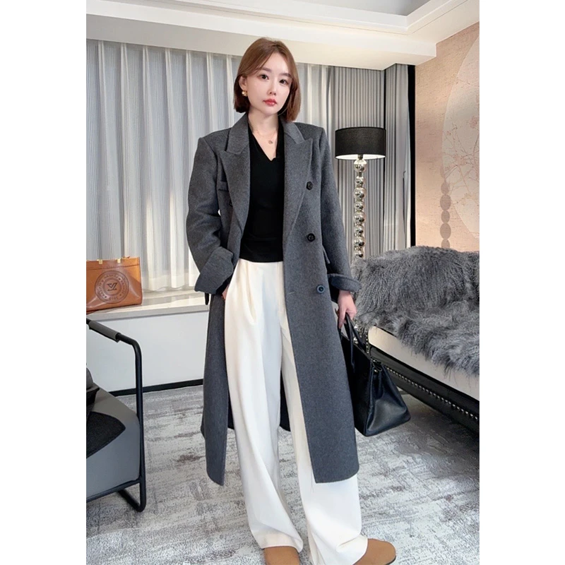 羊毛大衣女时尚女款毛呢外套23007