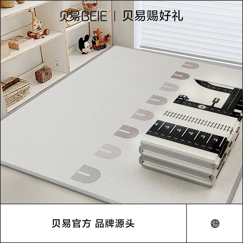 贝易可折叠爬行垫加厚宝宝爬爬垫家用婴儿xpe升级布面宝宝爬行垫
