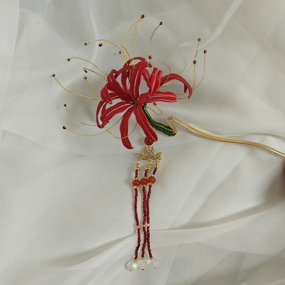 原创彼岸花发簪【付款后7天内发货】手工定制款古风纯手工国风精美