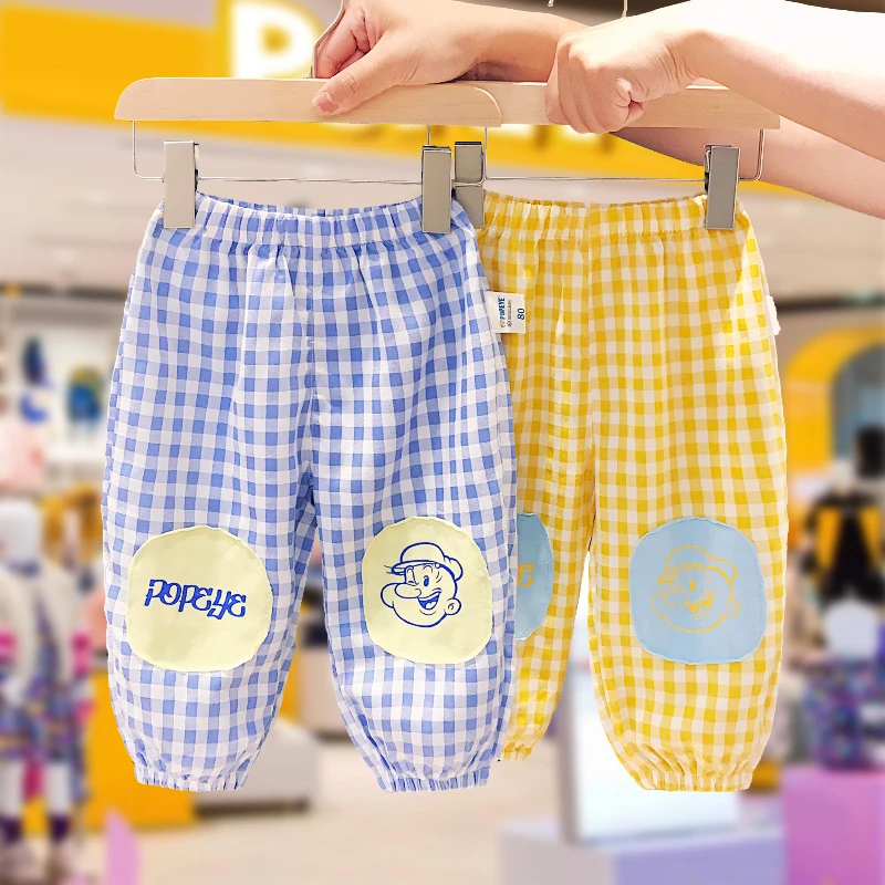 大力水手/POPEYE 男女童休闲裤儿童2023夏季裤子宝宝防蚊裤2PXK36