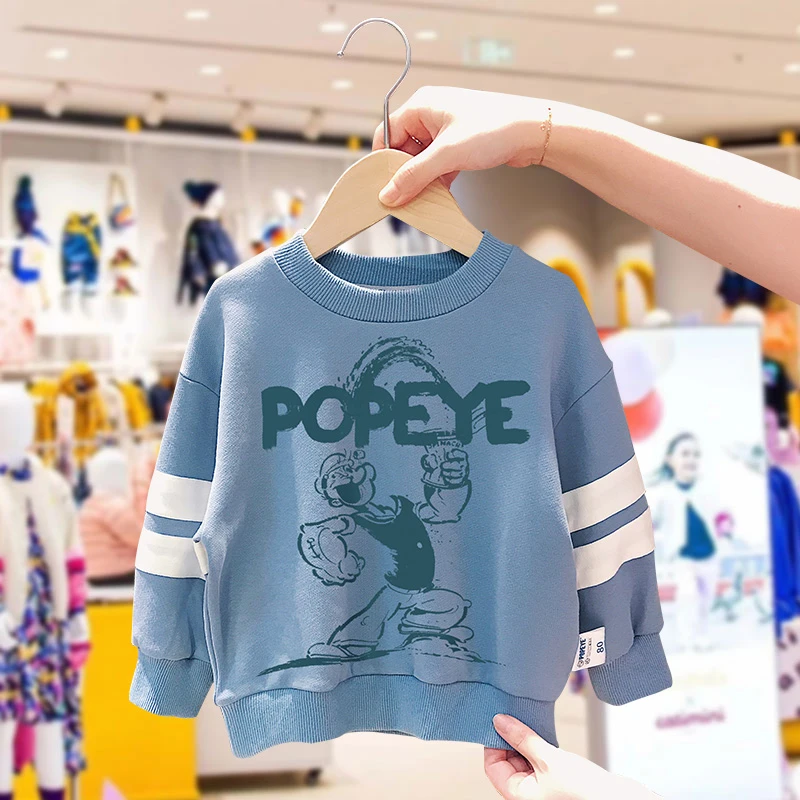 大力水手/POPEYE宝宝长袖卫衣男女童套头衫2023春秋新款1Q2P052