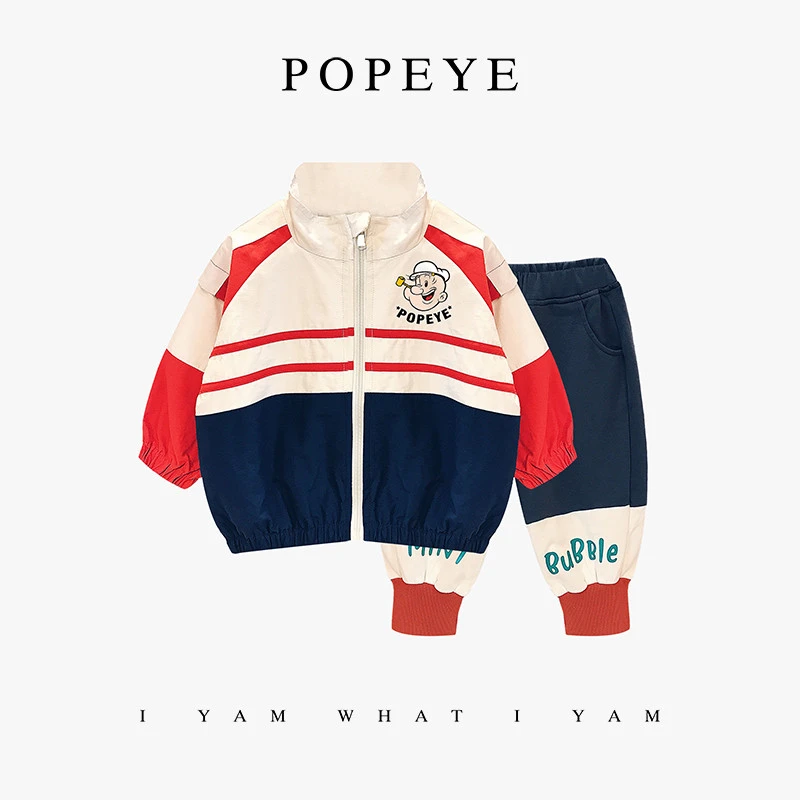 大力水手POPEYE男童春装外套女童2023新款儿童宝宝夹克潮MG-S071