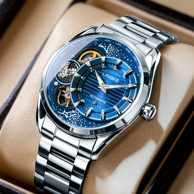 男士手表男款机械表名品牌全自动男表时尚镂空防水多功能潮流腕表