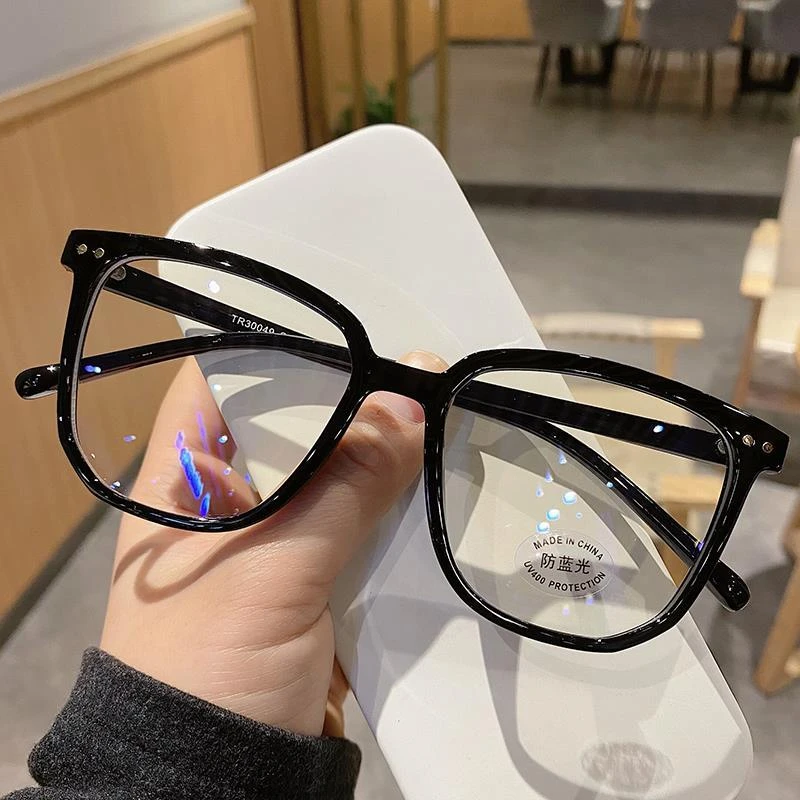 网红高颜值近视眼镜女防蓝光大框显脸小时尚平光镜百搭有度数高清