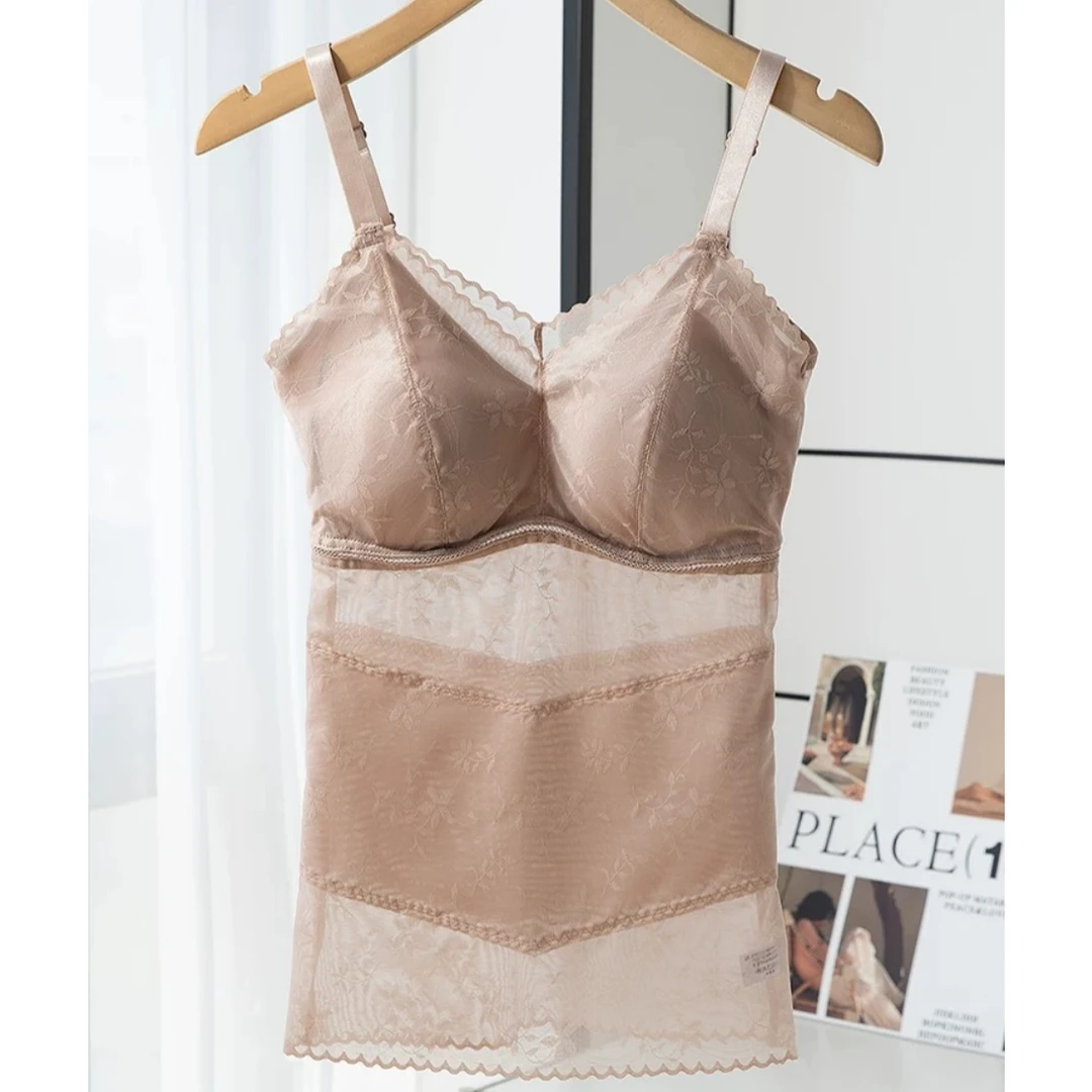 春夏薄款无钢圈束身衣免穿文胸收腹美体内衣托胸收副乳背心女