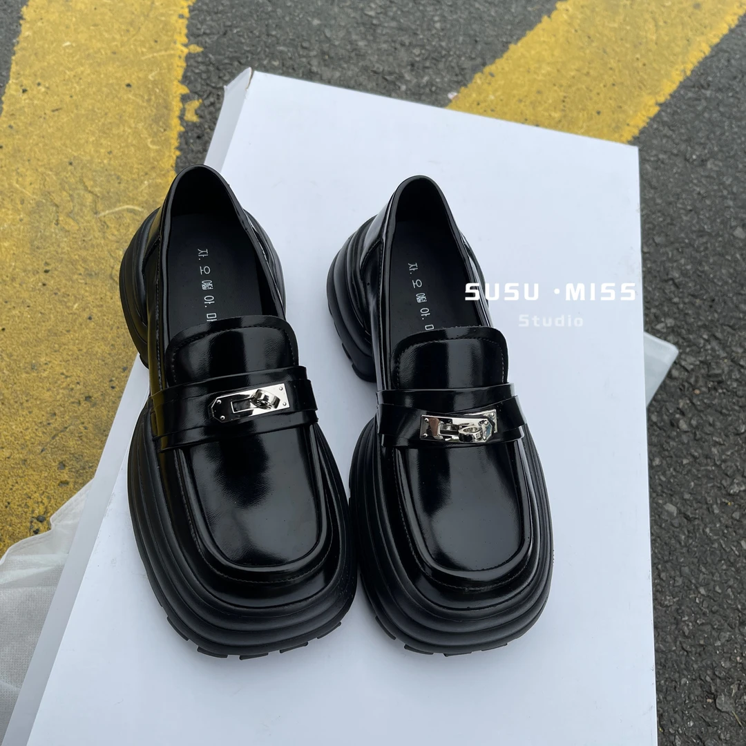 金属扣英伦风厚底百搭乐福鞋5521-9 （外69）