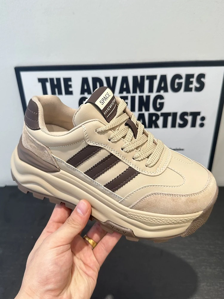 A3 复古美拉德风增高百搭华夫运动休闲阿甘鞋8860-53（A1下）