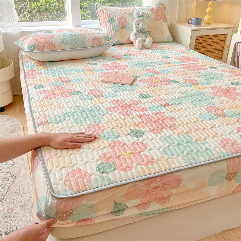 乳胶冰丝凉席2024夏季空调软凉席子单双人床笠床垫单件款夏天专用