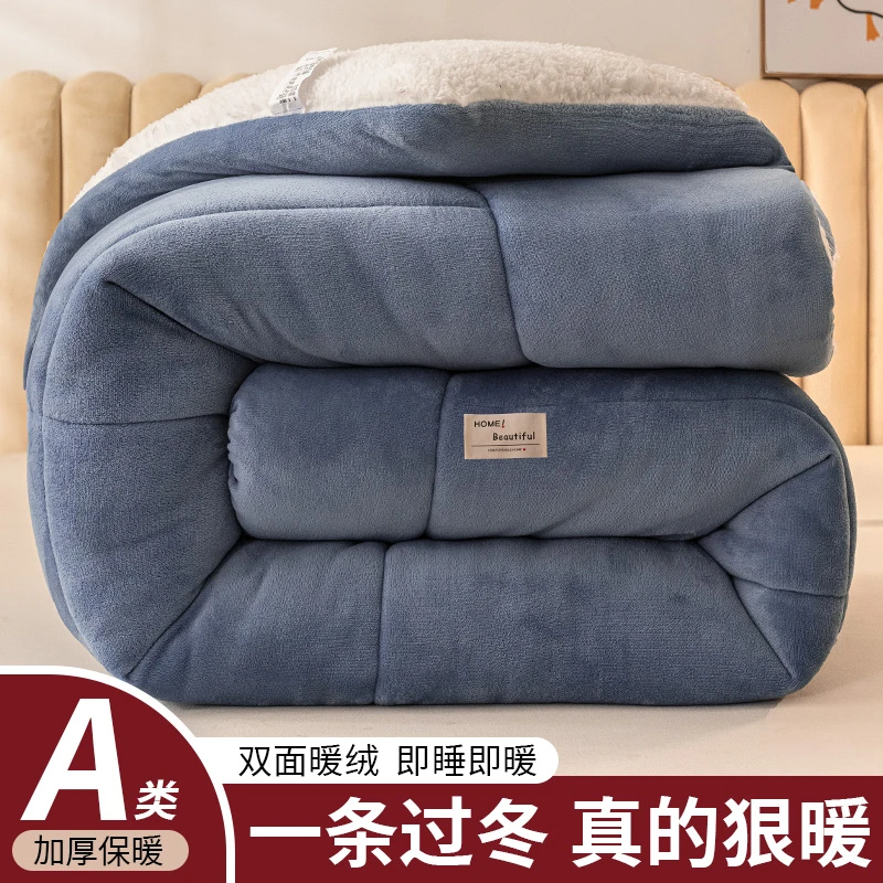 加厚保暖羊羔绒被子被芯牛奶绒冬被加绒棉被褥学生单人宿舍春秋被