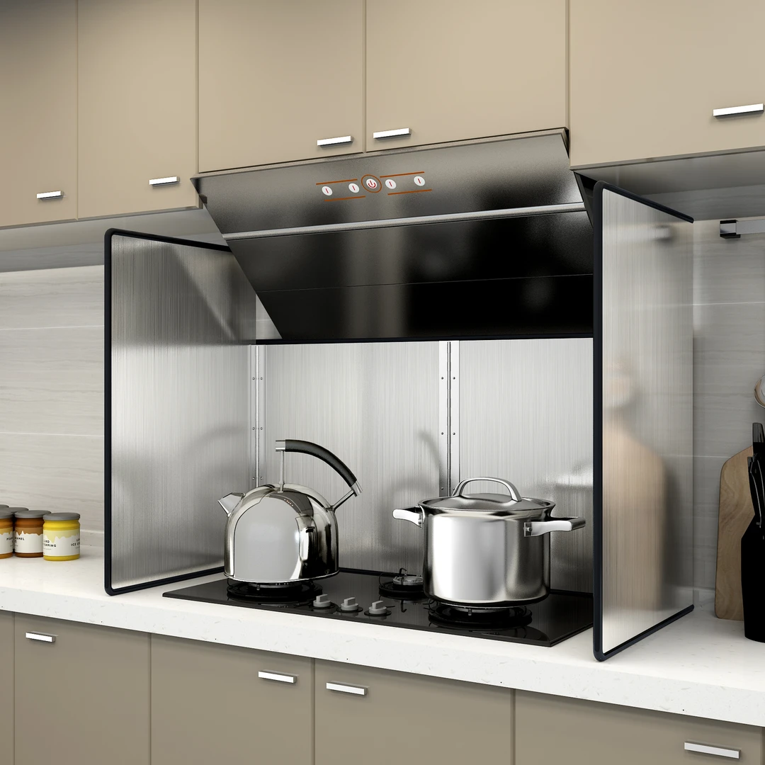 不锈钢挡油板炒菜隔热防溅烫隔油烟板可折叠灶台挡板煤气灶挡风罩