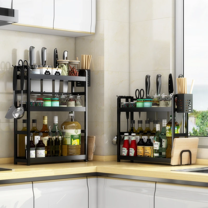 厨房调味置物架筷子刀架多功能台面调料厨具用品收纳架多层佐料架