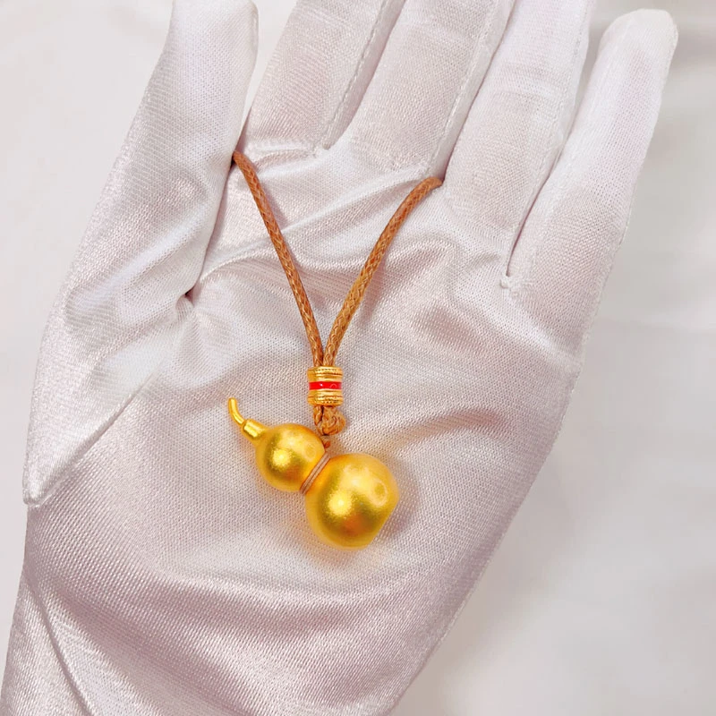 非金属布艺项链 精工版铜合金古法葫芦百搭男女情侣发财吊坠项链
