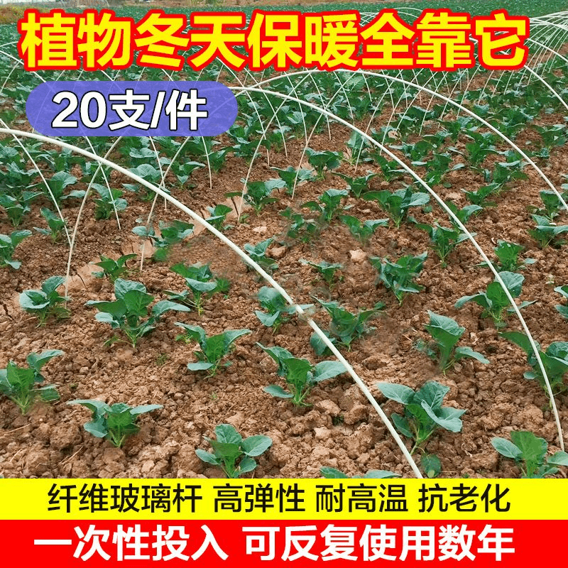 小拱棚支架拱杆菜棚实心玻璃纤维杆地膜保温棚园艺农用大棚骨架竿